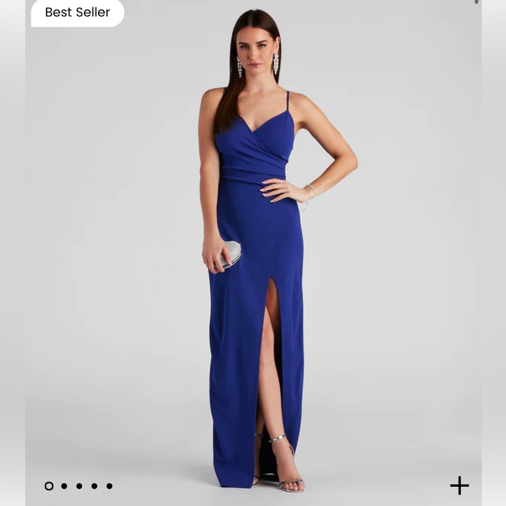 Windsor Sasha high slit wrap formal dress